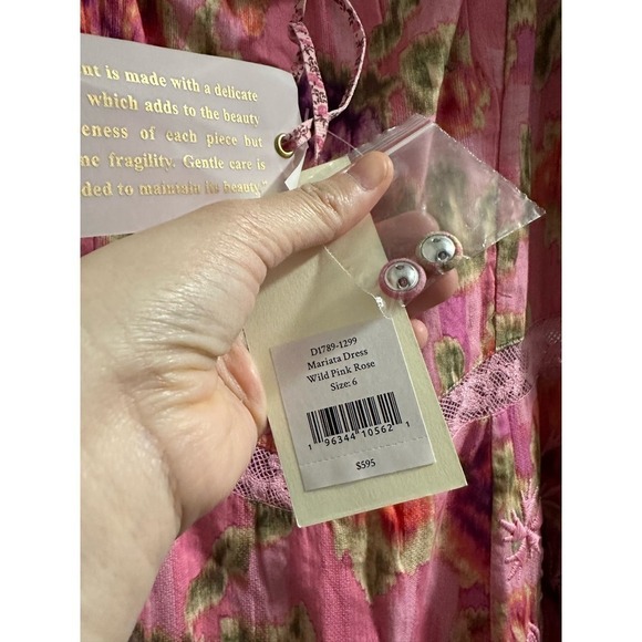 loveshackfancy Mariata Floral Lace Trim Maxi Dress Size 6 - Picture 7 of 13